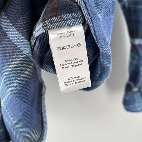 JACHS Heritage Flannel Button Down Shirt Mens Size XXL Heavyweight Blue Plaid - Picture 10 of 11